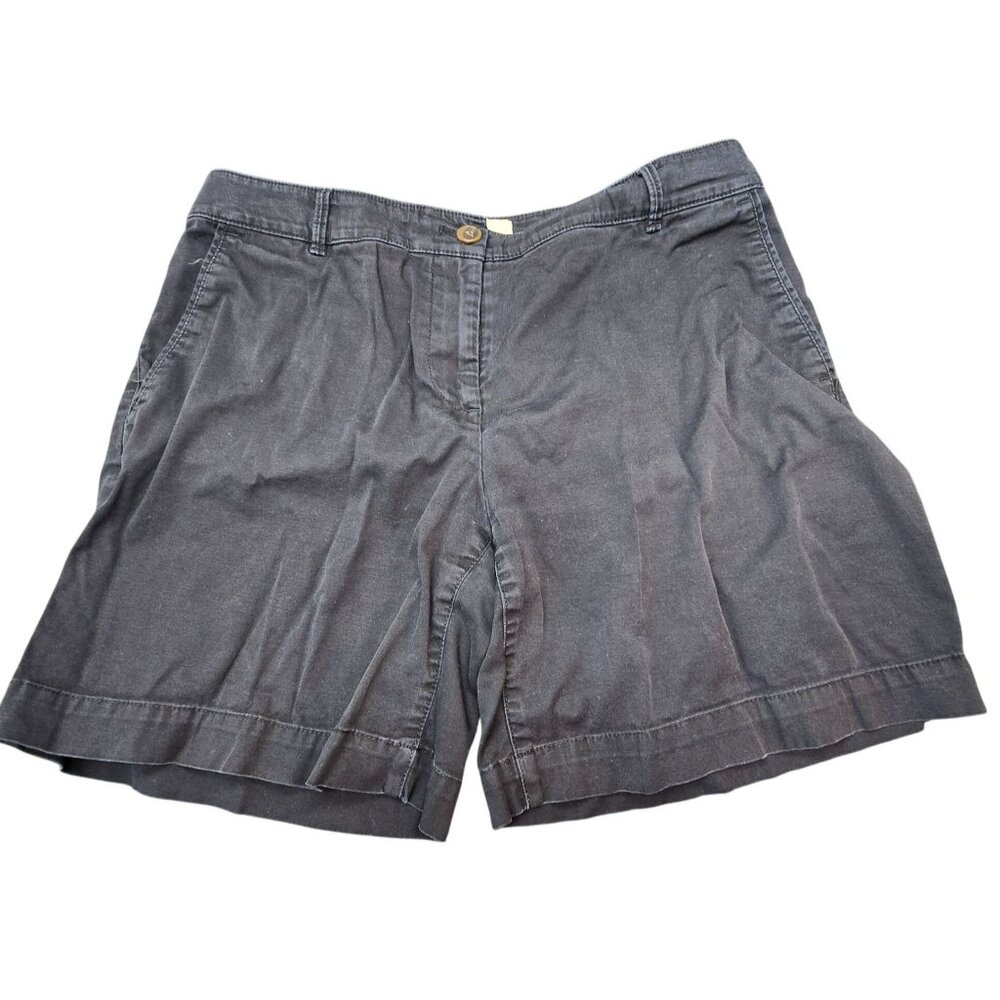 Talbots Womens Black Shorts Cotton Blend Bermuda Size 6 JJ3986